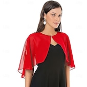 cheap Cape-Shawl and Wraps for Evening Dress Chiffon Shawls Wedding Shrug Guest Bridesmaid Cape Scarves for Womens