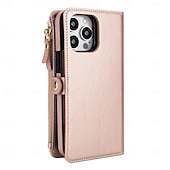 tanie Etui do iPhone&#039;ów-telefon Kılıf Na iPhone 16 15 14 Pro Max Plus iPhone 16e iPhone’a 13 Pro Max . iPhone 13 Mini Etui na karty portfela ze smyczą Obsługa ładowania bezprzewodowego Gniazdo karty Retro TPU Skóra PU