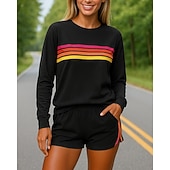 tanie dresy-Damskie Dres Bluza z kapturem Spodenki dresowe Kieszeń Prążki Zestawy odzież Wiosna Czarny Różowy Siłownia Na zewnątrz Bieganie Wysoka talia Lekki Oddychający Długi rękaw Sport Odzież sportowa