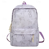 preiswerte College-Rucksäcke-Ästhetischer Canvas-Rucksack für Damen mit Bambus-Print – leichte Schultasche für Teenager und Studentinnen