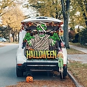 cheap Halloween Outdoor Decor-Halloween Trunk Treat Car Banner Car Decoration,Ghost Halloween Decorations Halloween Fabric Car Decoration Halloween Car Trunk Decoration Ghost Pumpkin Wall Covering