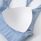 tanie Biustonosze sportowe i kamizelki-Damskie Koszulki treningowe Stanik sportowy Bielizna Střední podpora Oddychający Bezprzewodowy Wyściełany Jednolity/zwykły kolor Sport Odzież sportowa Czarny Niebieski Siłownia Zdatność Joga