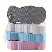 baratos Utensílios de Casa de Banho-Pacote com 4 esponjas de banho esfoliantes super macias – esfoliante corporal 3D hipoalergênico, material TPR, limpeza profunda manual &amp;suavização da pele, rosa/azul/branco/cinza