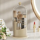 preiswerte Aufbewahrung &amp; Organisation-Make-up-Pinsel-Organizer im Vogelkäfig-Design, staubdicht, drehbar, für Kosmetik, Schreibtisch, Trennwand, Halter für Pinsel, Stifte, Werkzeuge, Kosmetikzubehör