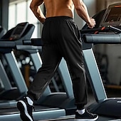 billiga Joggingbyxor-Herr Atletiska byxor Joggingbyxor Joggare Långbyxor Ficka Elastisk midja Snörning Amerikanska flaggan Komfort Utomhussport Dagligen Mode Ledigt Svart Gul Microelastisk