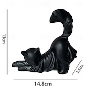 お買い得  ハロウィンの吊るし飾りとテーブルトップ装飾-ハロウィンの黒猫の彫刻、ゴースト黒猫のハロウィン飾り、かわいい樹脂製の不気味な猫、屋内/屋外のハロウィンパーティーの装飾、猫好きの方へのハロウィンギフトに最適