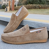cheap Slip-On Casual Shoes-Men's Brown Corduroy Slip-On Loafers – Lightweight Casual Walking Shoes for Daily Wear and Travel