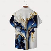 voordelige Geometrisch patroon-Voor heren Verloop Golven Marmer Overhemd Zomer overhemd Overhemd met knopen Korte mouw Mode-casual Buiten Vakantie Dagelijks gebruik Zomer Lente Strijkijzer 3D-afdrukken shirts met kraag Voorste zak
