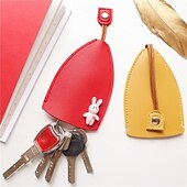 economico Organizzazione spazi-4 portachiavi in similpelle a forma di frutta, mini portachiavi estraibile alla moda per donna, organizer creativo per portachiavi auto.