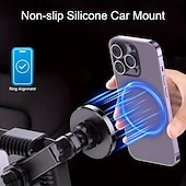 abordables Soporte para coche-Soporte magnético para teléfono giratorio de 360 grados para vehículos Tesla con protección de silicona y soporte de material ABS antivibración.