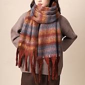 economico Scialli e stole da donna-Per donna Sciarpa rettangolare Sciarpe da donna Streetwear Quotidiano Data Nero Arancione Sciarpa Plaid