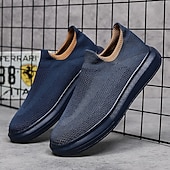cheap Slip-On Casual Shoes-Men's Slip-On Knit Walking Sneakers – Lightweight Breathable Casual Shoes for Travel, Gym &amp; Daily Wear