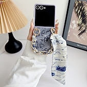 cheap Samsung Cases-Phone Case For Samsung Galaxy Z Flip 7 Z Flip 6 Z Flip 5 Z Flip 4 Z Flip 3 Back Cover with Lanyard Shockproof Flower Floral