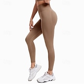 abordables Leggings y mallas de yoga-Mujer Leggings Capri Mallas Leggings de Yoga Control de barriga Alta cintura Gimnasio Rutina de ejercicio De Deporte Prendas de abajo Color sólido Negro Blanco Azul Otoño Deportes Ropa de Deporte