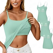 abordables Lingerie-Femmes Jarretière Dos nuNightwearCoton Sortir Week-end Couleur Unie Doux Rose Claire Vert Gris Été