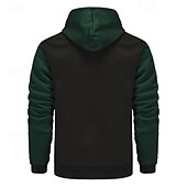economico felpe in pile-Per uomo Felpa con cappuccio Felpa con cappuccio a zip intera Felpa con cappuccio in pile Rosso Verde scuro Grigio chiaro Grigio scuro Caffè Con Cappuccio Semplice Patchwork Blocco di colore Sport