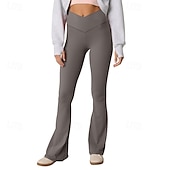 olcso Sima leggings-Női Nadrág Leggingek Utcai sikk Alkalmi Teljes hossz Természetes Sima Rugalmas derék Kényelmes Szabadság Hétköznapi viselet Hétvége Sötétszürke Sárgabarack Szürke Fekete Ősz Normál