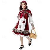 tanie Kostiumy damskie-Bajka Czerwony Kapturek Sukienka płaszcz z kapturem Postacie z bajek Cosplay Kostiumy z filmów for Damskie Dla dziewczynek Dla dzieci Dla dorosłych Halloween Karnawał Światowy Dzień Książki Spektakl