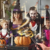 cheap Candle Lights-10/12/20 Pcs Suspended Electronic Candle Lamp Pencil Magic Wand Remote Control Halloween Christmas Party Atmosphere Decoration Lamp AAA Battery Box