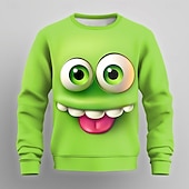 preiswerte 3D Muster-Herren Unisex 3D Pullover Sweatshirt Langarm Sweatshirt Rundhalsausschnitt Lässig Punk &amp; Gothic 3D-Druck Party Streetwear Grafik Ganzjahres