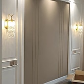 levne Vnitřní nástěnná světla-vnitřní nástěnná svítidla zlatá 1 světlo nástěnná svítidla, moderní nástěnná svítidla, farmářská nástěnná svítidla s čirým skleněným stínidlem, nástěnná svítidla do obývacího pokoje, ložnice, na