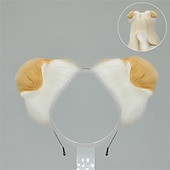 abordables Accessoires de coiffure-Serre-tête oreilles de shiba inu avec queue – accessoires de cosplay oreilles et queue de chien faits à la main, oreilles de chien-loup pour Halloween, fête et jeu de rôle