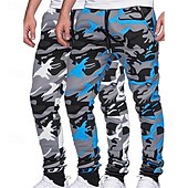 お買い得  スウェットパンツ-マルチパック 2個 男性用 イエローとオレンジ スウェットパンツ ジョガー 弾性ウエスト ドローストリング カモフラージュ バケーション デイリーウェア ポリエステル 春