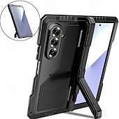 economico Cover Samsung-telefono Custodia Per Samsung Galaxy Piegatura a Z 7 Z Fold 6 Z Fold 5 Z Fold 4 Copertura Posteriore con Supporto Resistente agli urti Retrò Motivo Geometrico Armatura pet Lega di Alluminio Silicone