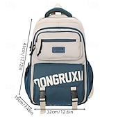 cheap College Backpacks-Men’s Colorblock School Backpack – Large Capacity Casual Bookbag for Teen Boys, High School &amp; College Students