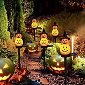 cheap Halloween Lights-Solar Power Halloween Pumpkin Garden Lamp Ghost Lights For Garden Yard All Saints&#039; Day Gravestone Garden Lawn Yard Patio Decorative Pathway Lights 1X 2X