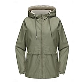 billiga Trenchcoats-Dam Trenchcoat Hoodiejacka Bekväm Andningsfunktion Dragkedja Ficka Ledigt Slät Semester Gata Dagliga kläder Utekväll Dragkedja Normal Luvtröja Normal Långärmad Ytterkläder Svart Gul Vin Vår Höst