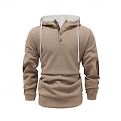 abordables sudaderas basicas hombre-Hombre Sudadera Sudadera con capucha y cremallera de un cuarto Blanco Azul Marino Marrón Caqui Gris Con Capucha Plano Con Texturas Deporte Casual Diario Ropa de calle Fresco Design Primavera &amp; Otoño