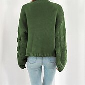 abordables Cardigans et vêtements d&#039;extérieur-Femmes Cardigan Occasionnel Couleur Unie Épais Col en V Tricoté manche longue Hauts Réguliers Tricoter Quotidien Fête Sortir Jaune Vert Véronèse Automne Hiver