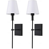 levne Vestavná LED svítidla-Retro zlaté nástěnné noční lampičky, svícny, nástěnné lampy do ložnic s látkovým stínidlem do ložnice, obývacího pokoje, chodby a kuchyně