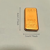 baratos Evento e suprimentos de festa-10 peças de ornamentos de réplica de barra de ouro, mini lingotes de ouro de metal sólido para decoração de casa, decorações de símbolo de riqueza, presente ideal para ano novo, natal, dia dos