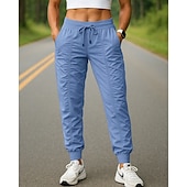 billiga Löparbyxor och tights-Dam Joggingbyxor Träningsbyxor Ficka Snörning Hög midja Underdelar Fritids- Gym Träningspass Snabb tork Fuktabsorberande Andningsfunktion Gymträning Utomhus Löpning Normal Sportkläder Sportkläder