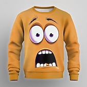 economico Pattern 3D-Per uomo Cartoni animati 3D Felpa Maglia Manica Lunga Felpa Girocollo Casual Punk &amp; Gotico Stampa digitale Feste Abbigliamento casual alla moda Grafico Tutte le stagioni