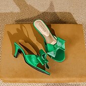 levne obuv-Retro 50. léta 60. léta Boty Sandály Nazouvací podpatky Mašle Dámské předvečer Všech svatých Karneval Dovolená Běžné / Denní Retro tematická párty Dospělé Boty Jaro léto