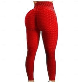 baratos Leggings e collants para ioga-Mulheres Leggings Scrunch Butt Bootcut Butt Lift Compressão abdominal Corrida Ginástica Ioga Meia-calça Côr Sólida Cor Sólida Preto Branco Rosa claro Elastano Esportes Roupas Esportivas Com Stretch