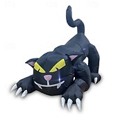 economico Piscine per bambini-Decorazione per esterni gonfiabile di Halloween con testa di gatto nero in movimento, decorazioni per feste all&#039;aperto