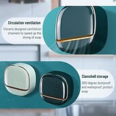 cheap Bathroom Gadgets-Luxury Soap Holder with Drain Tray Wall Mounted Design No Drilling Required Stylish Soap Storage Box for Bathroom Convenient Water Draining Tray for Bar Soap and Laundry Use