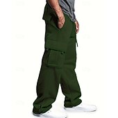 voordelige Joggingbroeken-Multi-pakketten 3 stuks Voor heren Zwart + grijs + blauw Joggingbroek met wijde pijpen Broek Elastische taille Trekkoord Effen Vakantie Alledaagse kleding Polyester Lente