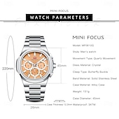 olcso Quartz órák-MINI FOCUS Férfi Kvarc Divat Üzlet Karóra Fénylő Naptár VÍZÁLLÓ Díszítmény Acél Néz