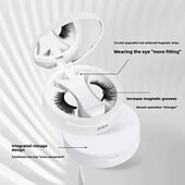 abordables Soins Personnels &amp; Santé-Cils magnétiques souples, boîte tout-en-un, kit de cils magnétiques réutilisables avec applicateur, aspect naturel, cils de chat légers, poils duveteux, faux cils doux pour un usage quotidien, outils