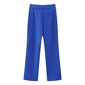 economico pantaloni eleganti da donna-Per donna Pantaloni Eleganti Gamba larga Pantaloni Moda Streetwear Lunghezza intera Vita Alta Semplice Elastico in vita Traspirabilità Confortevole Streetwear Abbigliamento quotidiano Uscire Nero
