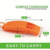 baratos Equipamento de Camping-2 apitos de emergência de compartimento duplo em material PP durável com cordão - perfeitos para acampamentos e caminhadas&amp;amp;sinais de segurança de caça