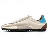 billiga Herrsneakers-Herr retro gula och bruna sneakers med ventilerande ovandel och halkfri sula, sportinspirerade vardagsskor för pendling, resor och vardagsbruk