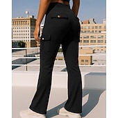 economico Pantaloni da Corsa &amp; Collant-Per donna Pantaloni Cargo leggings svasati Tasche Vita Alta Pantaloni Athleisure Palestra Allenamento Autunno Asciugatura Rapida Traspirante Controllo addominale Allenamento in Palestra All&#039;aperto