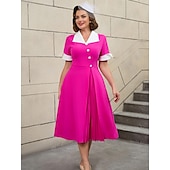 levne Šaty-Retro 50. léta Rockabilly Polední Šaty na šaty Flare šaty Větší velikosti A-Linie Maškarní kostým Dámské Dovolená Maturita Párty a večer Dospělí Šaty Jaro léto