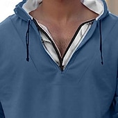 economico felpe con cappuccio da uomo di base-Per uomo Felpa con cappuccio e zip Felpa con cappuccio Felpa con zip Nero Verde militare Blu marino Grigio Con Cappuccio Semplice Con zip Tasca Frontale Zip a un quarto Tattico Sport &amp; Outdoor Casuale